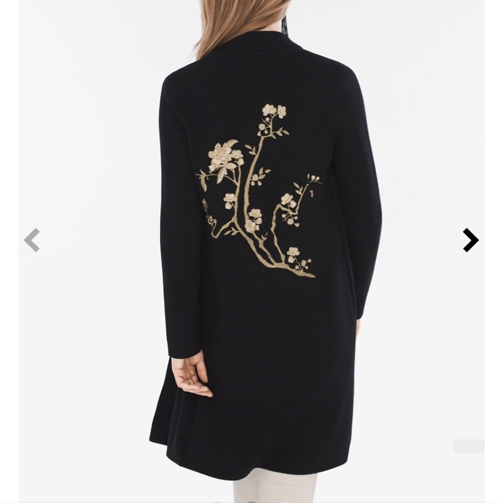 NWT Chico's 35th Anniversary Floral Embroidered Drama Cardigan 2P